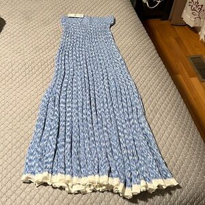 Free people blue white maxi skirt